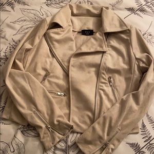 Vici suede cream zipper blazer